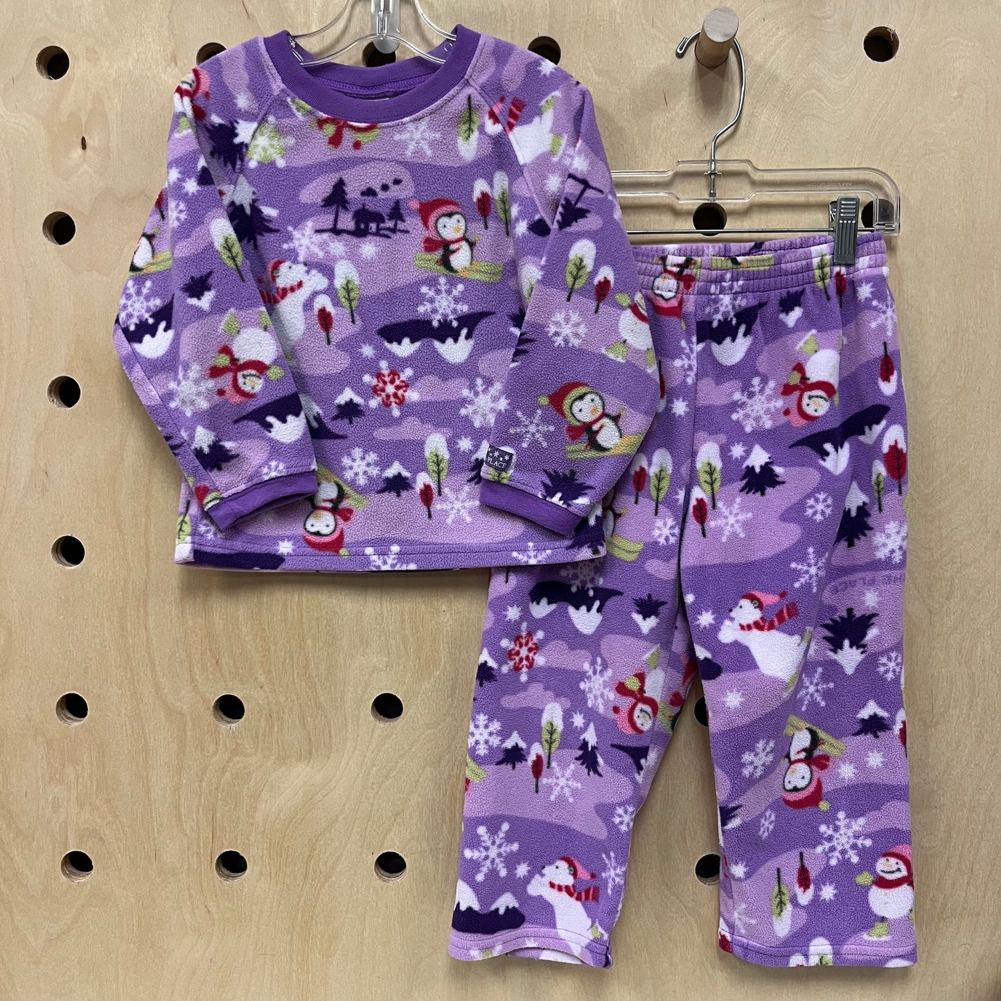 Purple Penguin Fleece Pajamas