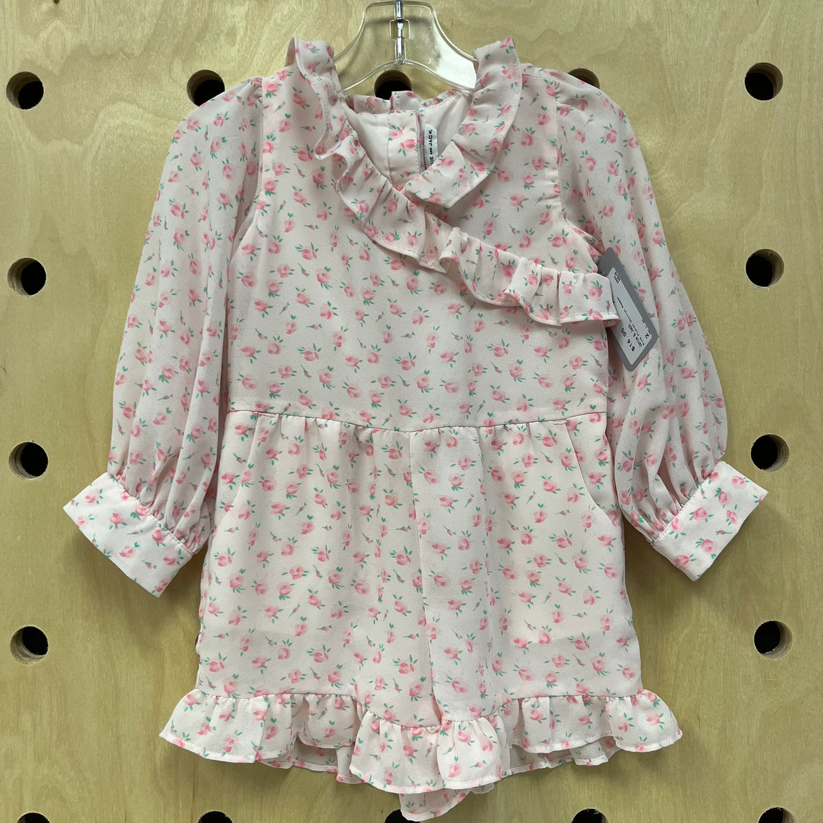 Pink Floral Chiffon Romper