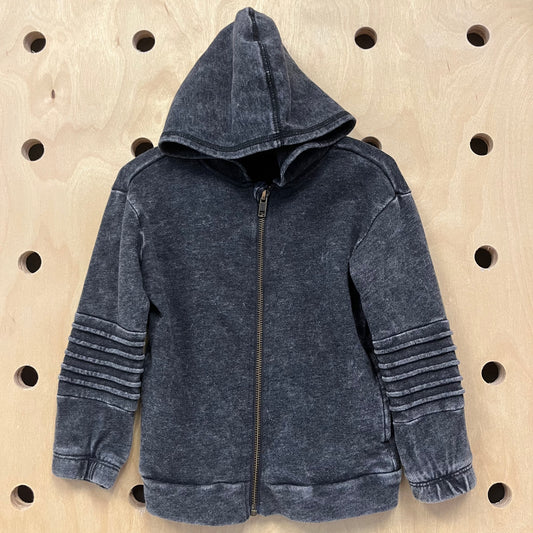 Acid Washed Grey Zip Hoodie