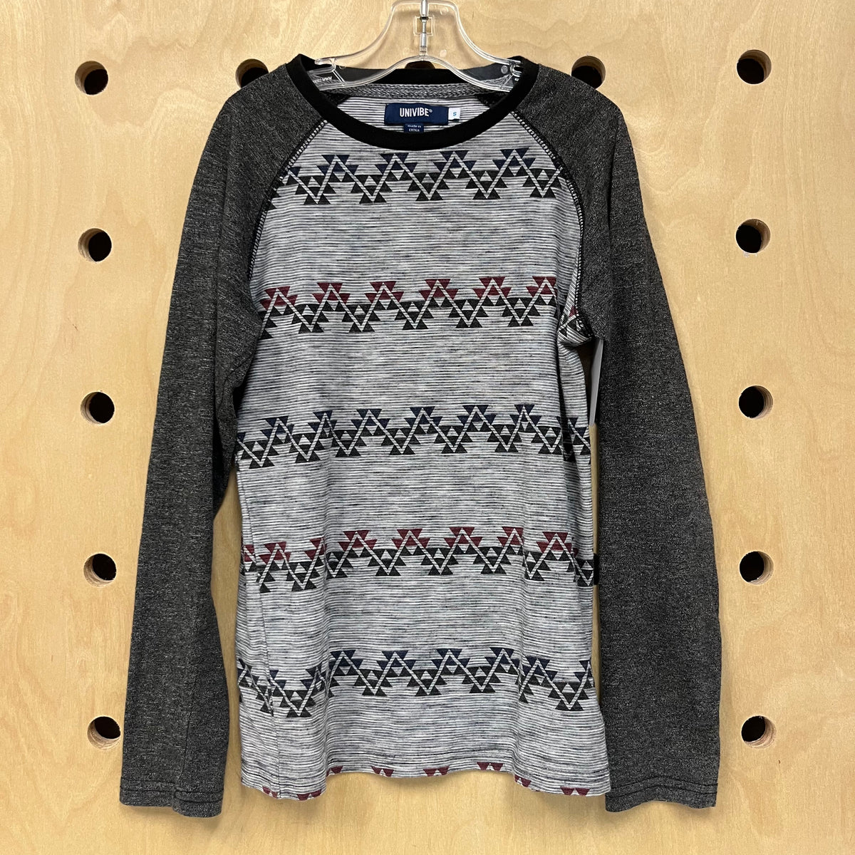 Grey Tribal Print Raglan