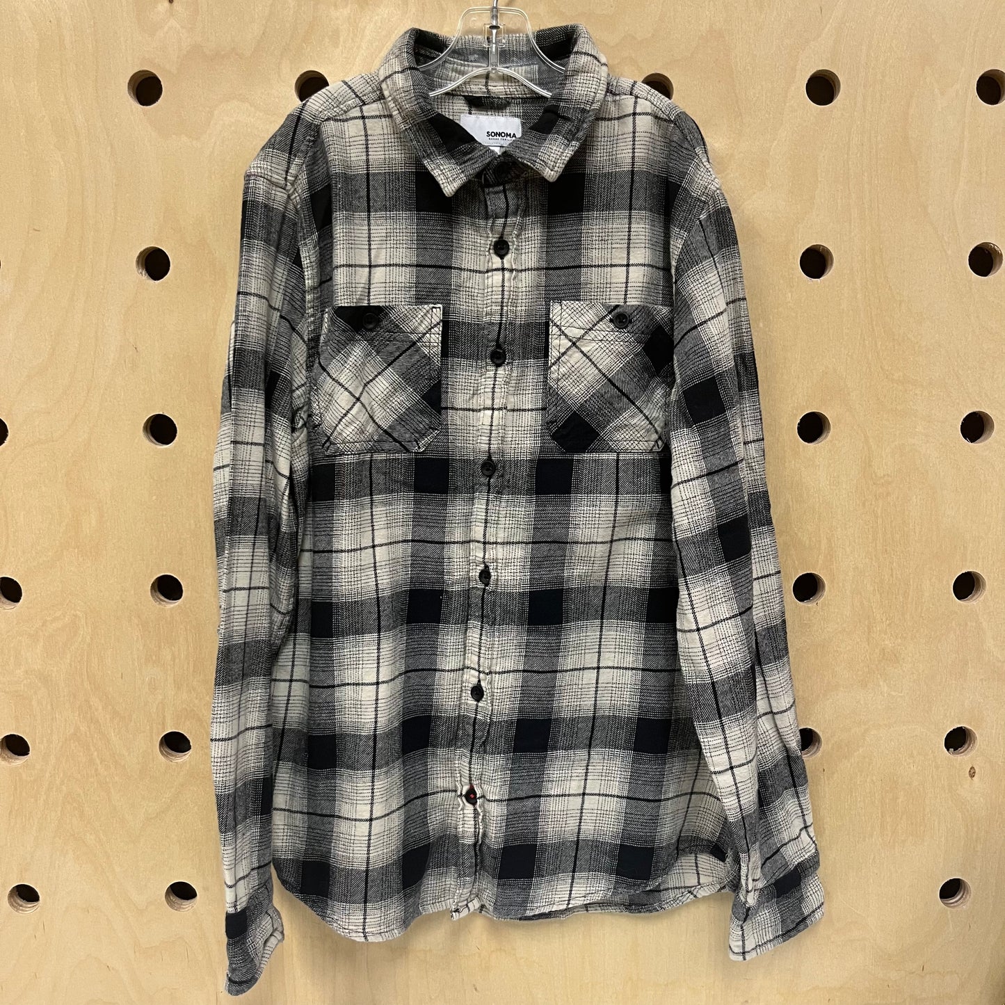 Charcoal + Cream Flannel