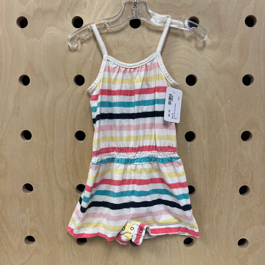 Cream Striped Romper