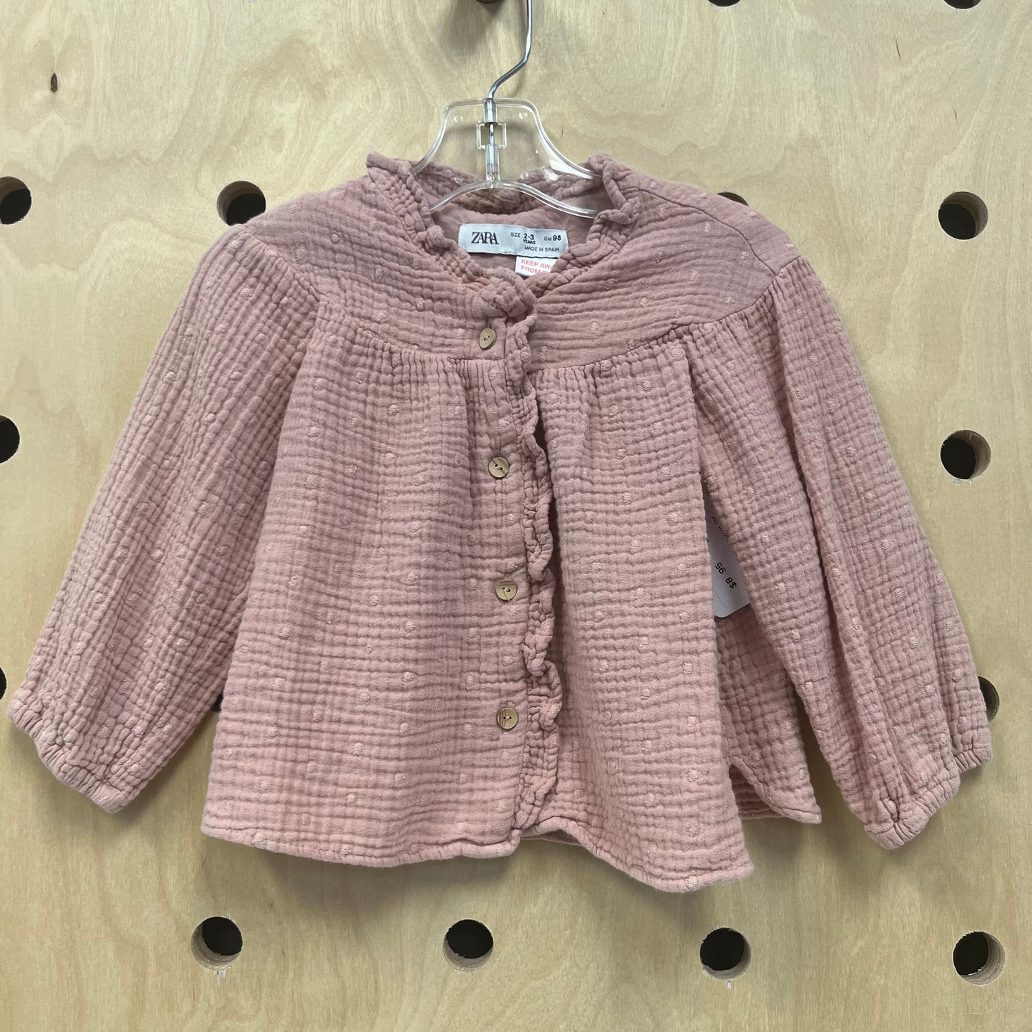 Dusty Pink Wood Button Top