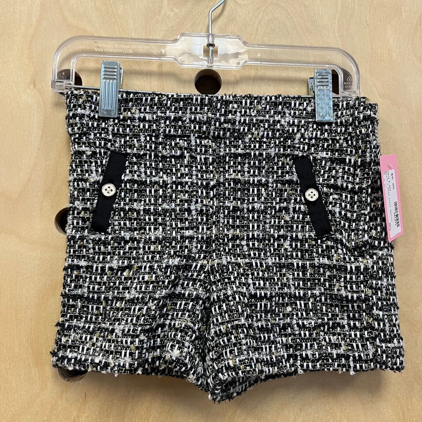 Black + Gold Twill Shorts