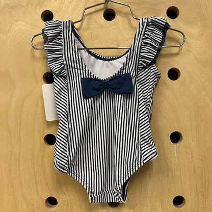Blue Striped Swimsuit