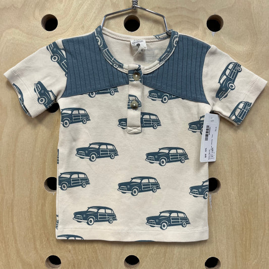 Cream + Blue Woody Tee