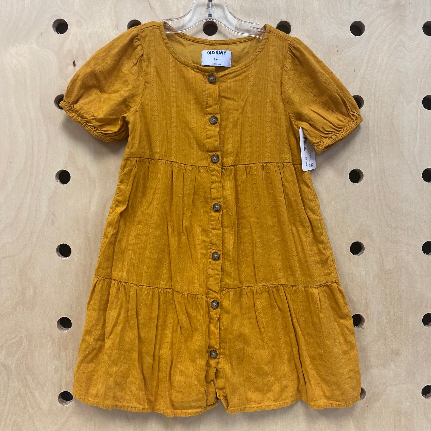 Mustard Button Dress