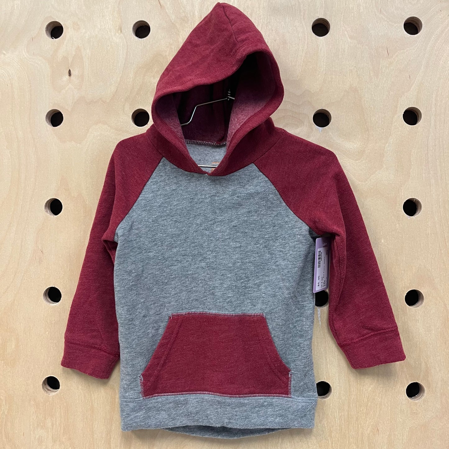 Grey + Red Fleece Hoodie