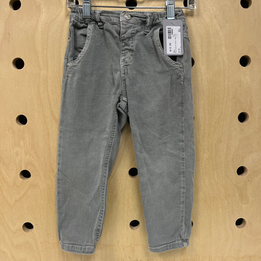 Grey Elastic Waist Denm