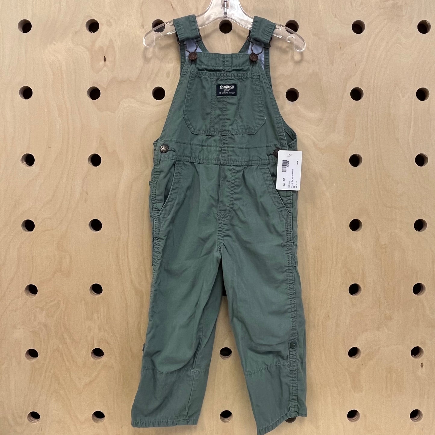 Olive Cargo Overalls