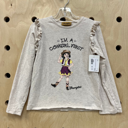 A Cowgirl First Ruffle LS Top