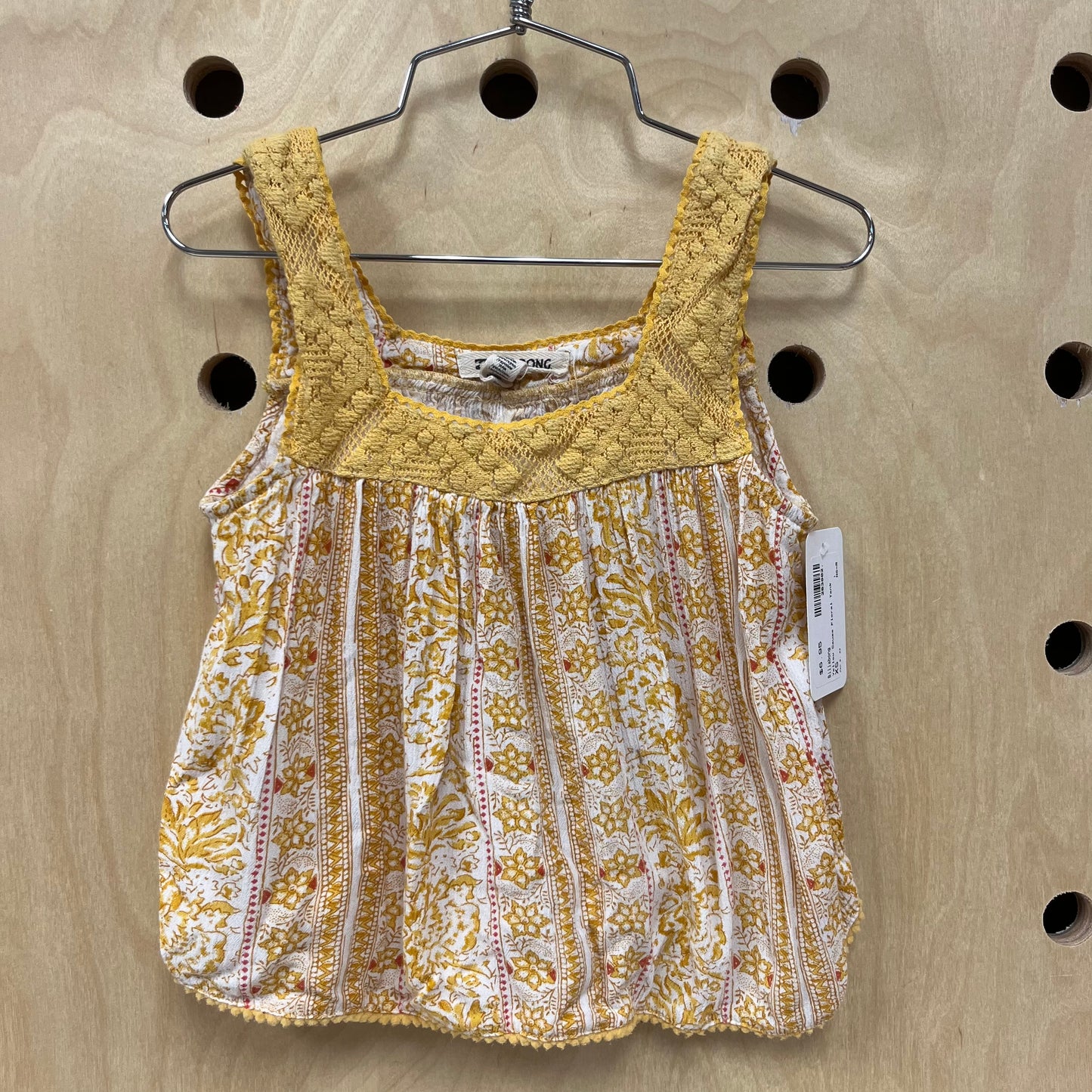 Yellow Gauze Floral Tank