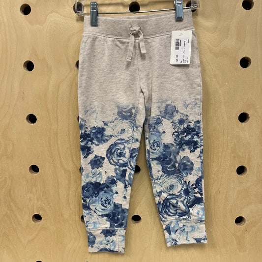 Cream + Blue Floral Joggers