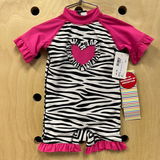 Zebra Rash Guard Swimsuit NEW!