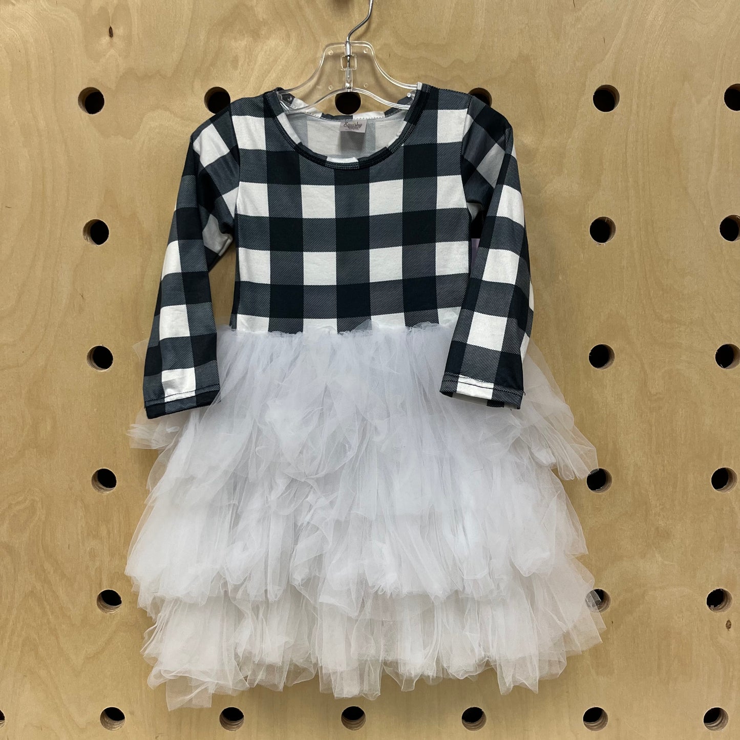 Black Plaid Tutu Dress