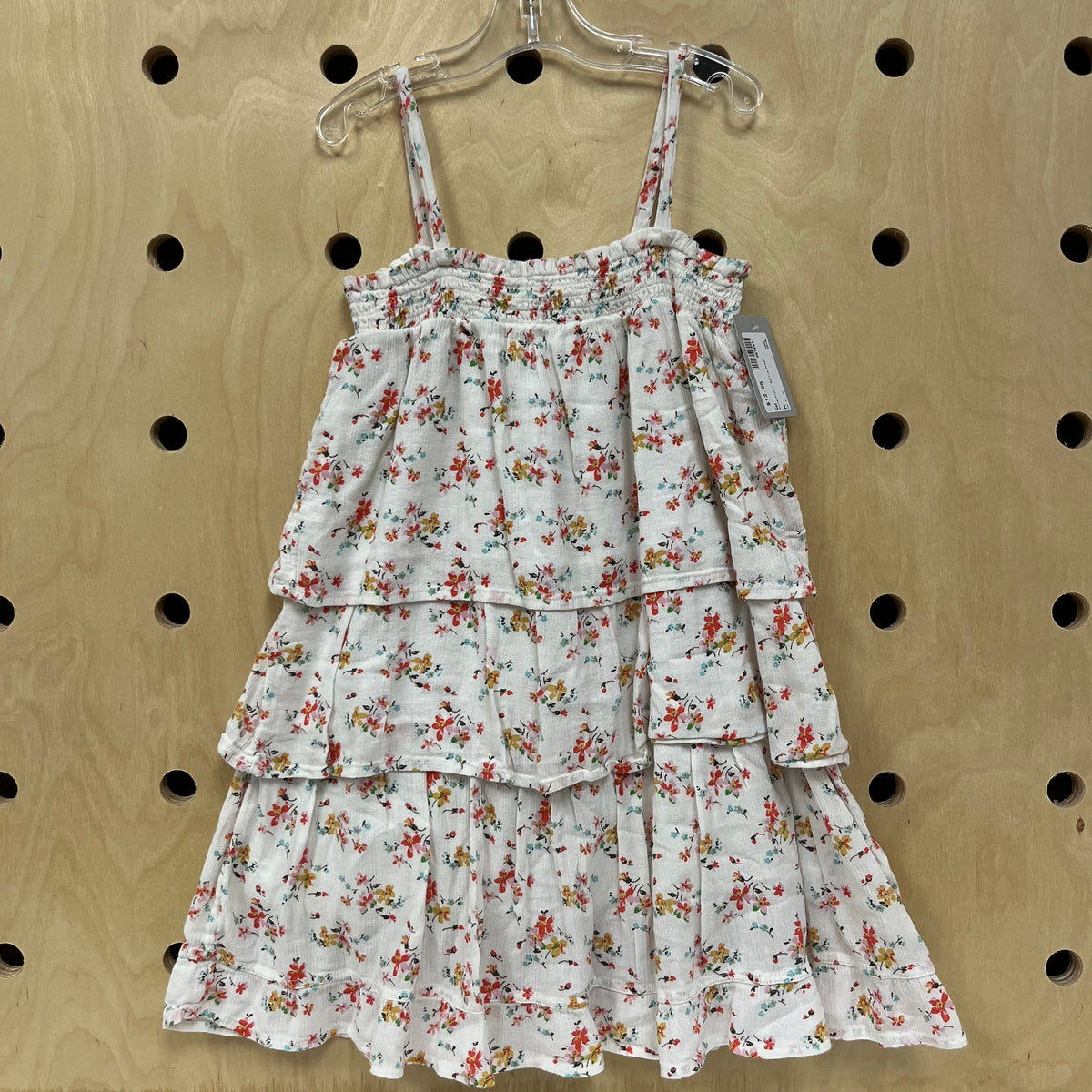 White Floral Ruffle Dress