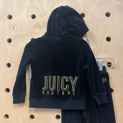 Black Velour Track Suit