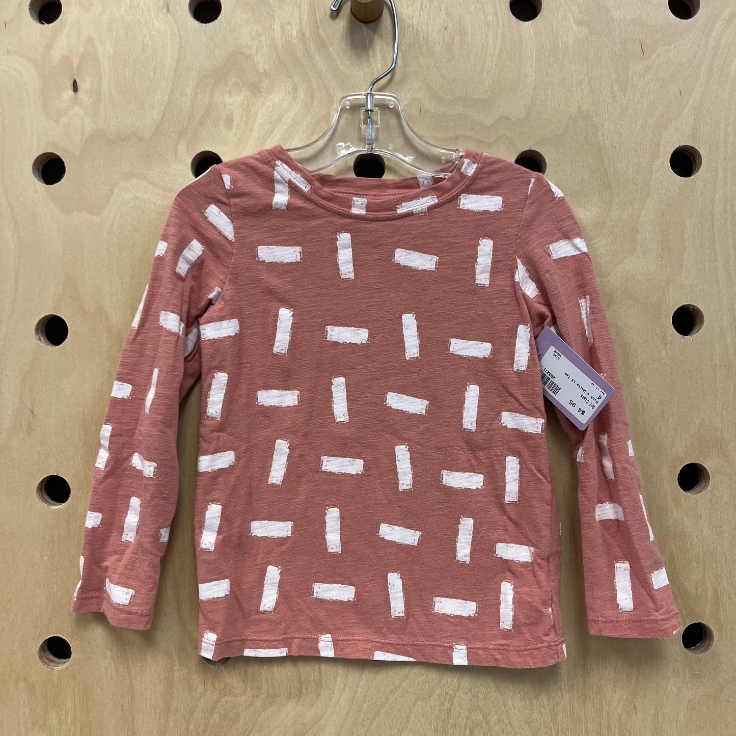 Pink + White LS Tee