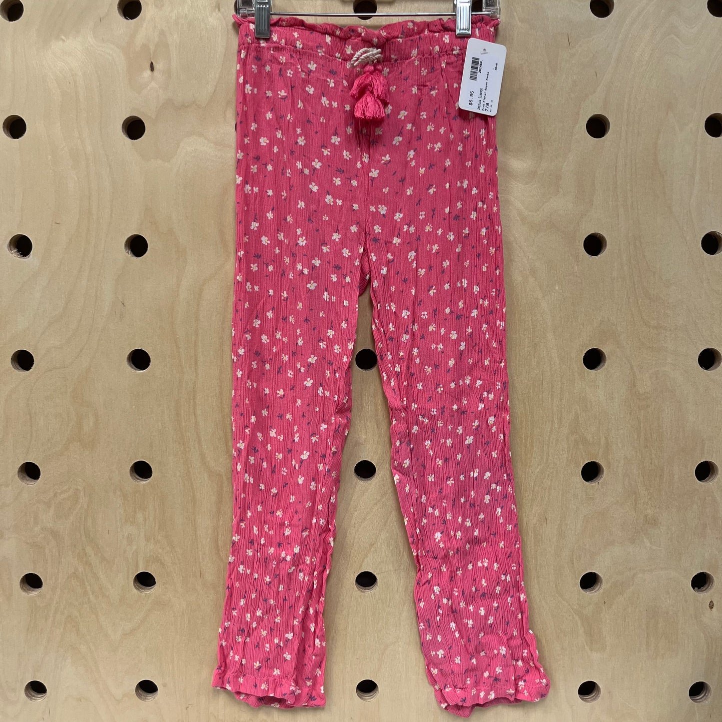Pink Floral Rayon Pants