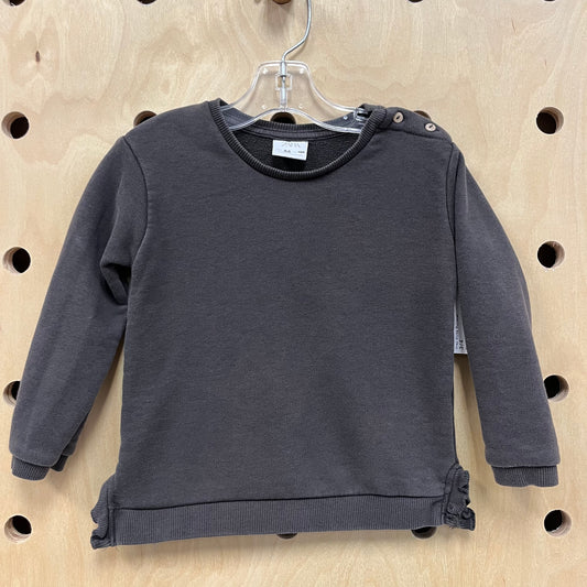 Grey Side Slit Pullover