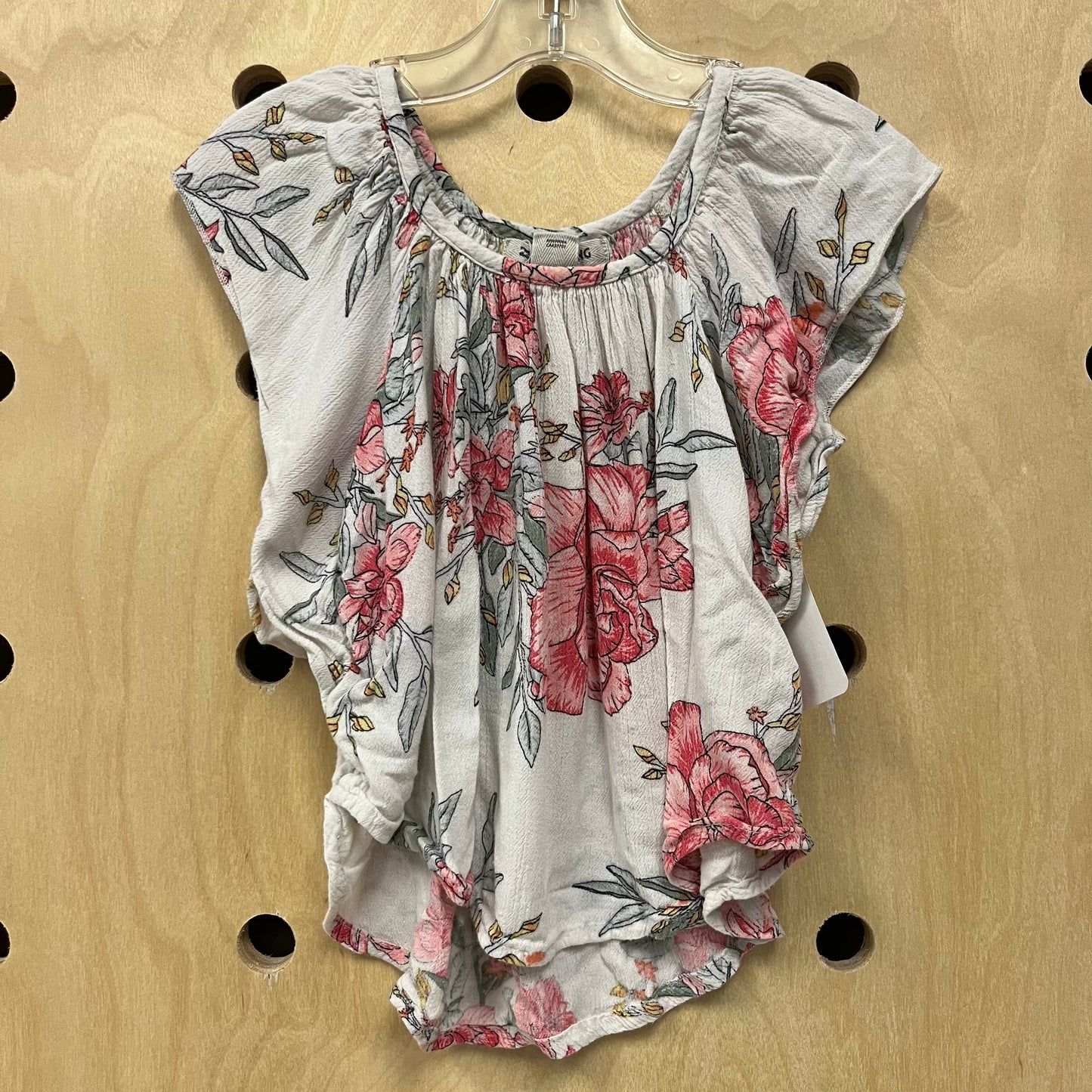 White Floral Crepe Top