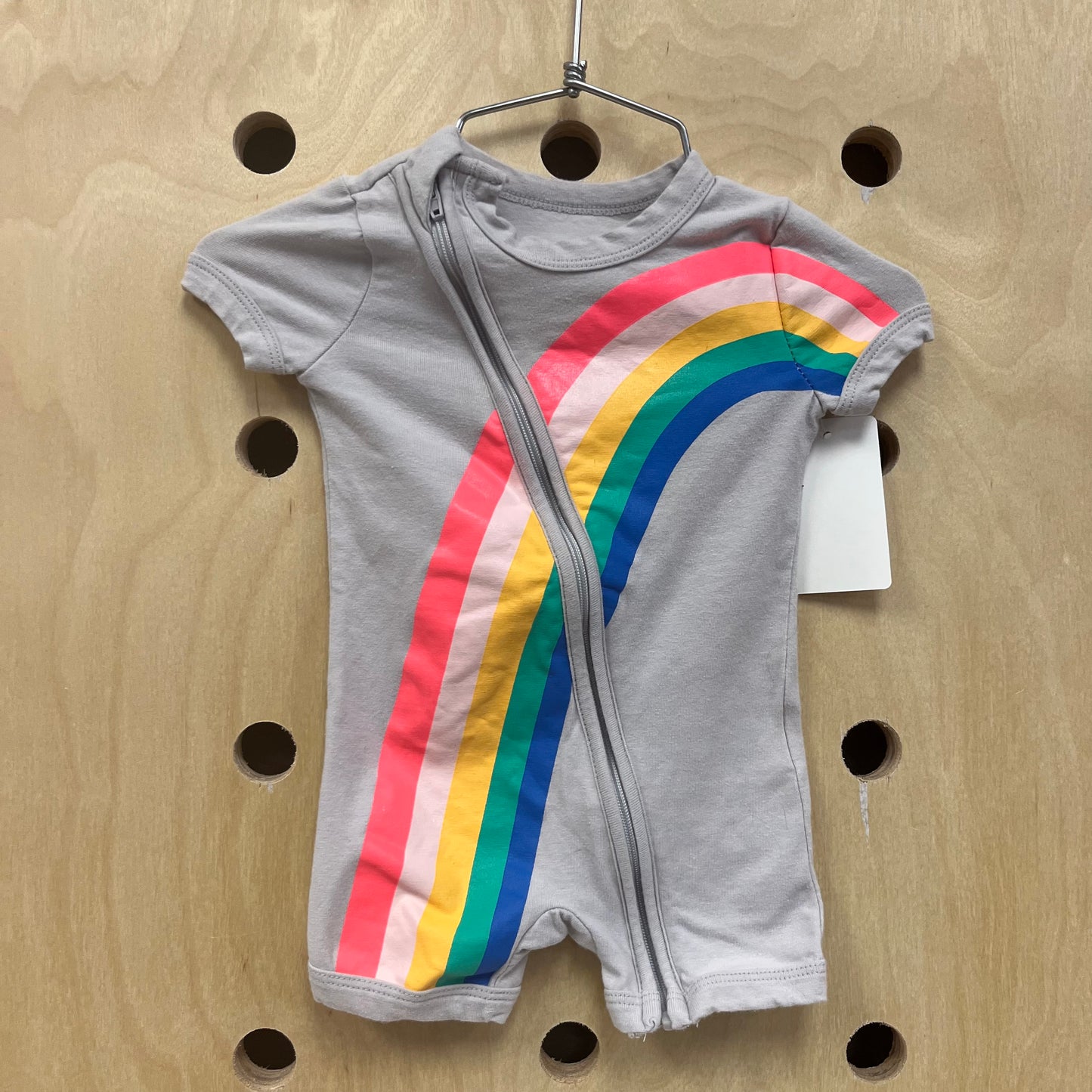 Oat + Rainbow Zip Romper