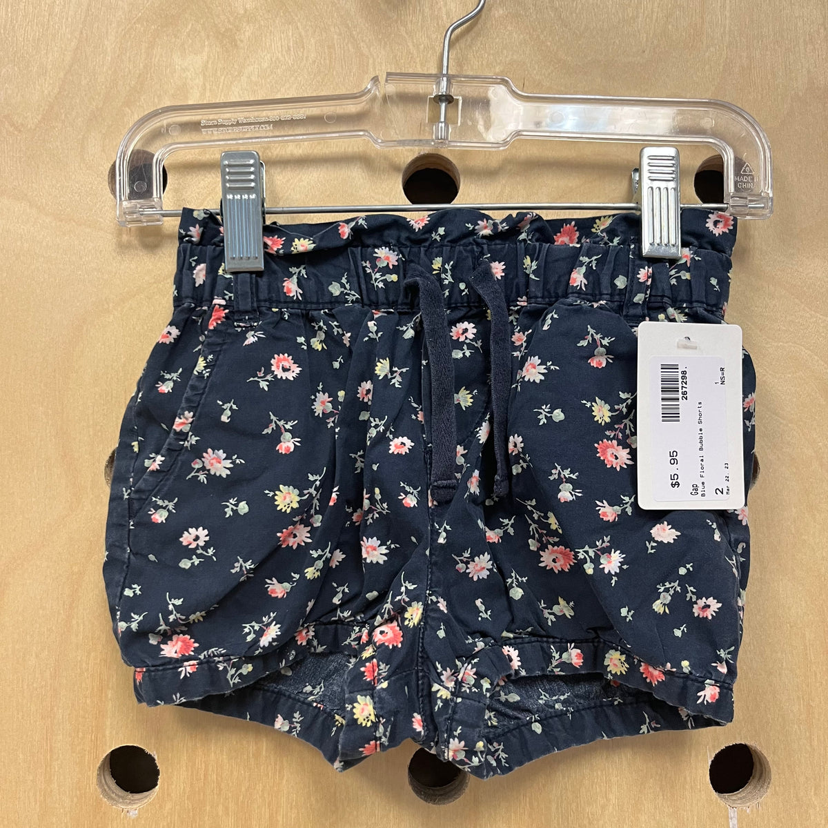 Blue Floral Bubble Shorts