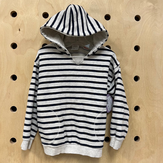 Grey + Blue Hoodie Pullover