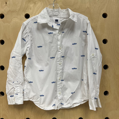 White Classic Cars Button Up Shirt