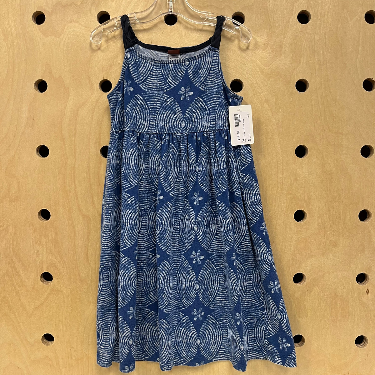 Blue + Cream Patterned Dress