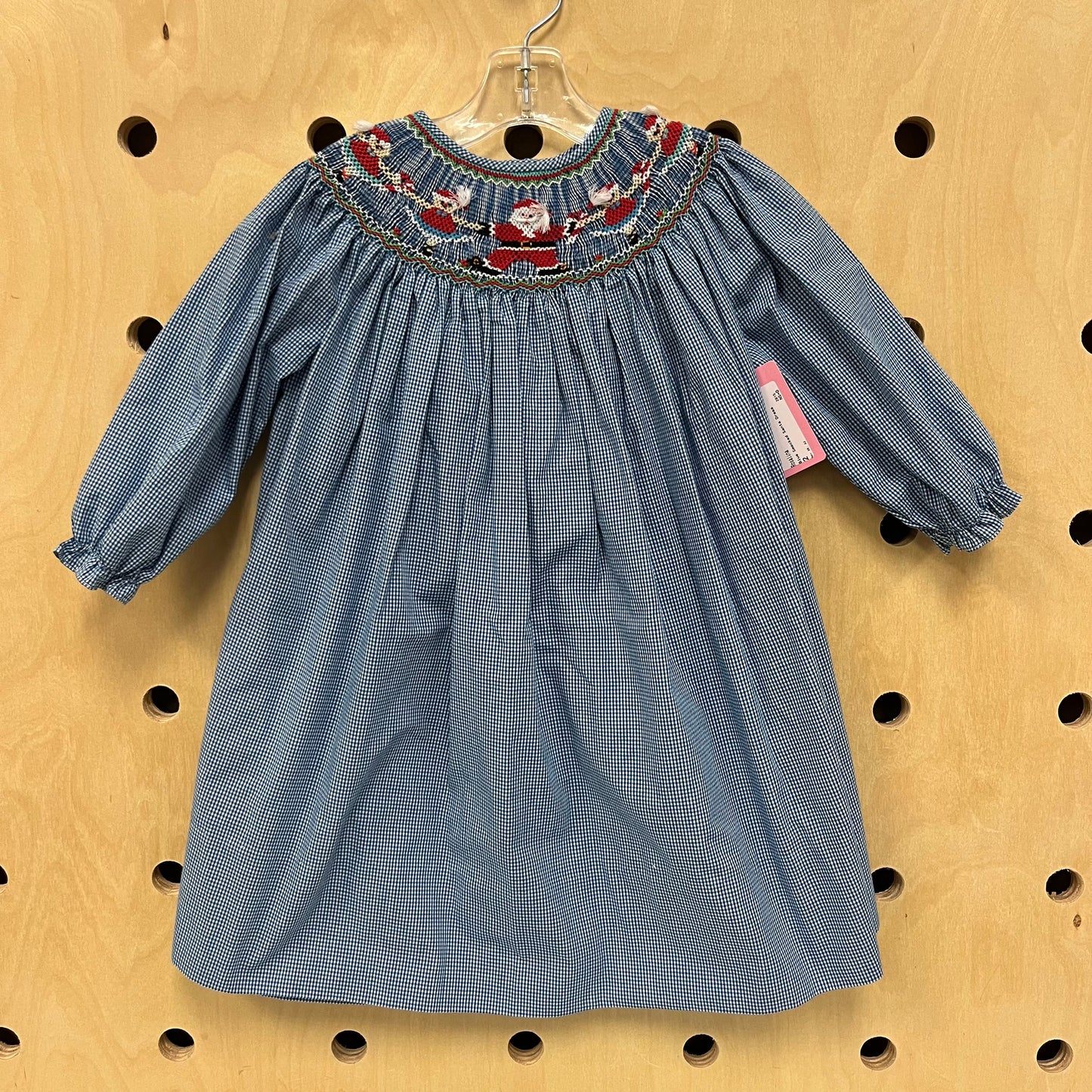 Blue Smocked Santa Dress