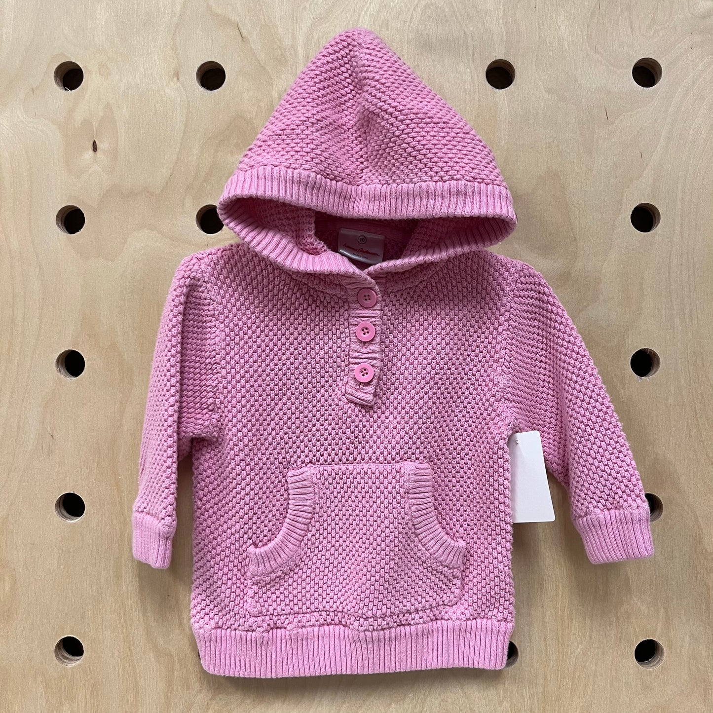 Pink Knit Hooded Sweater
