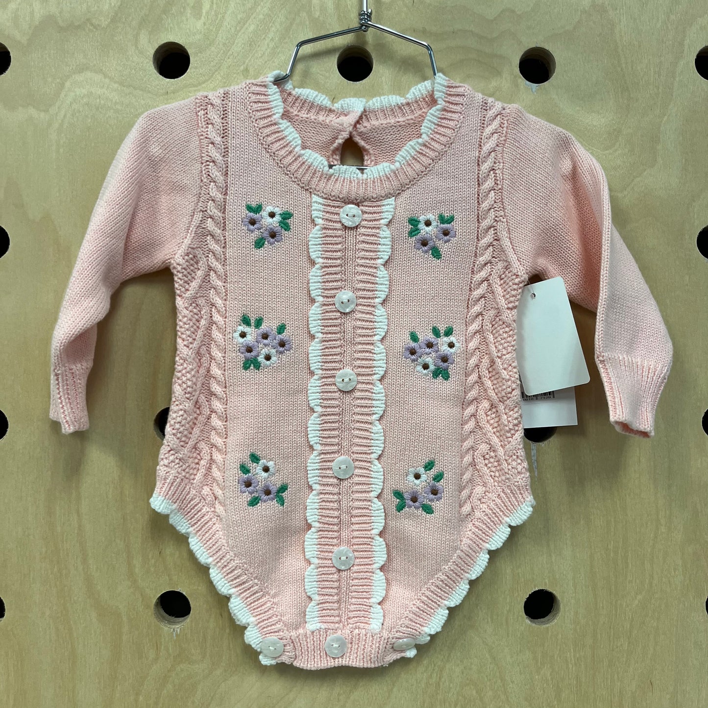 Pink Knit Floral Romper NEW!