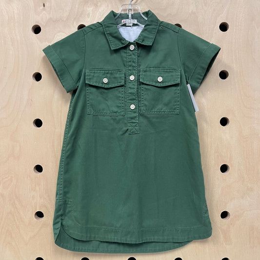 Army Green Button Up Dress