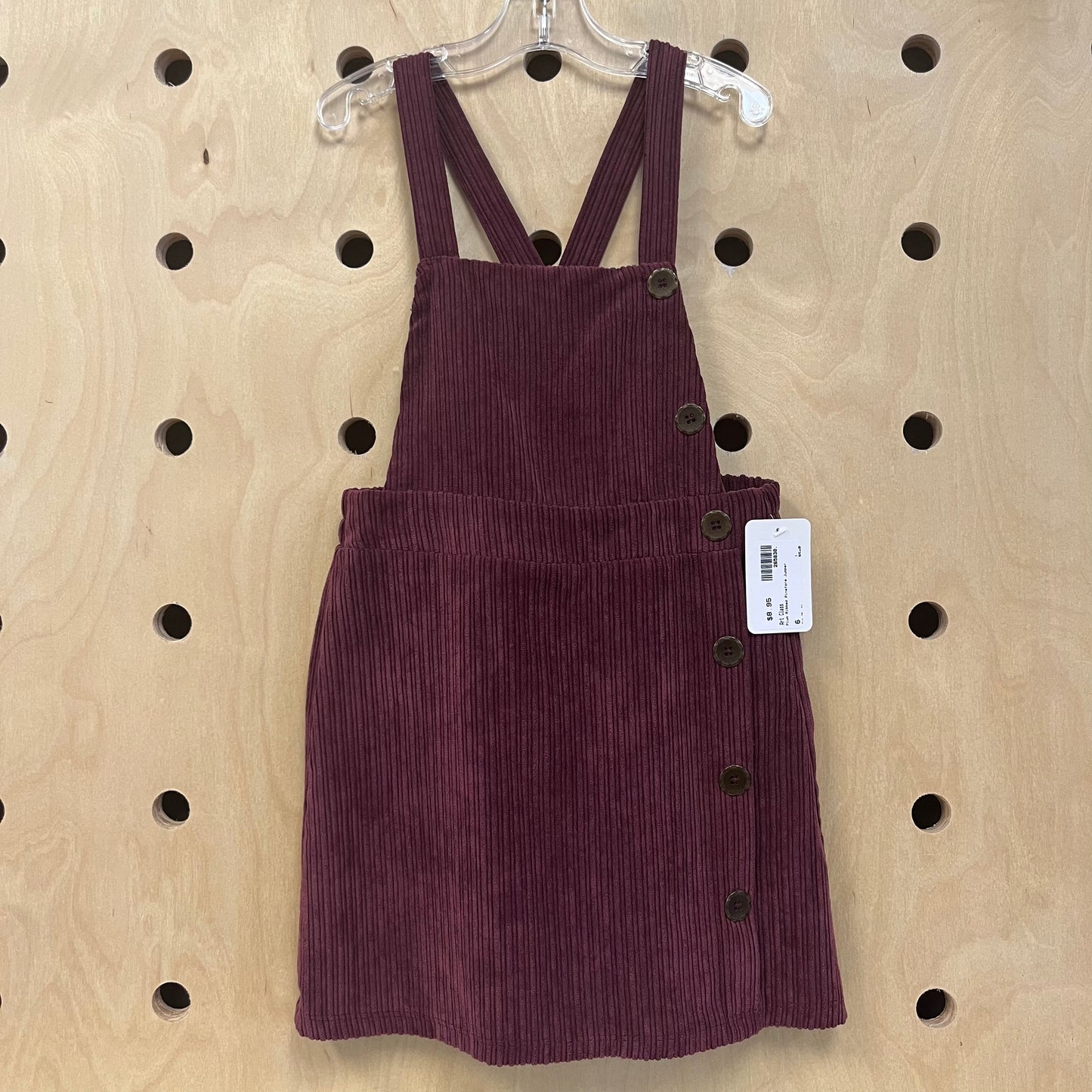 Plum Ribbed Pinafore Jumper