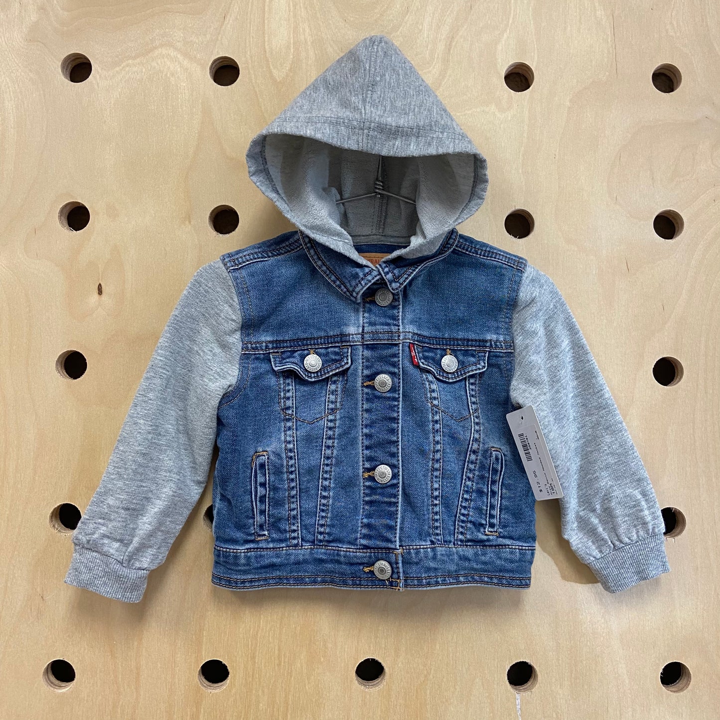 Grey Denim Hooded Jacket