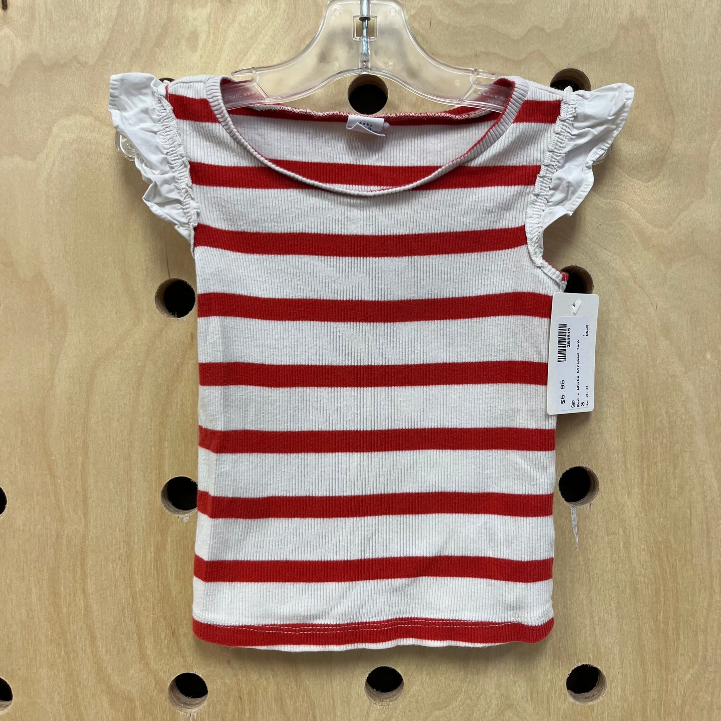 Red + White Striped Tank