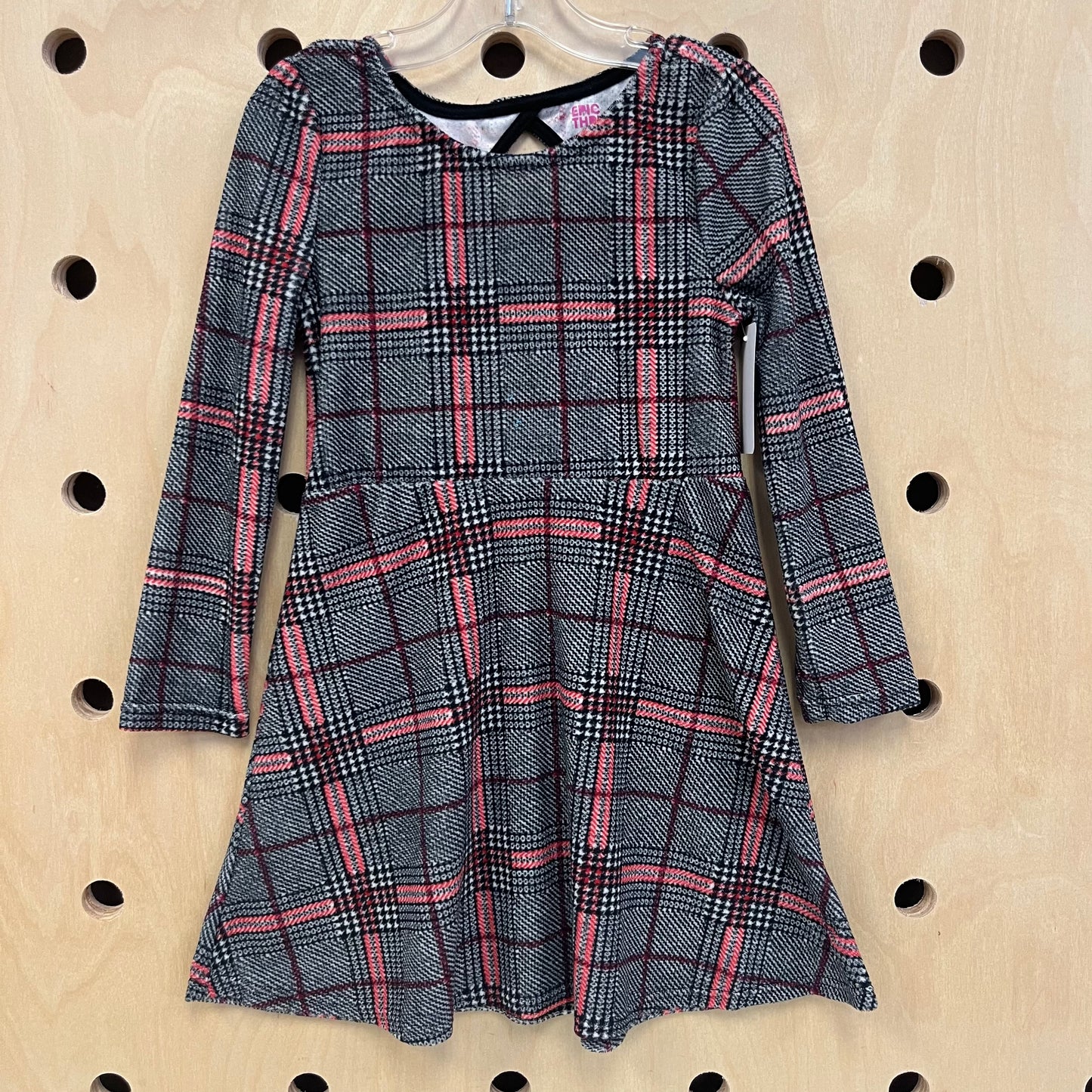 Grey Plaid Soft Dress