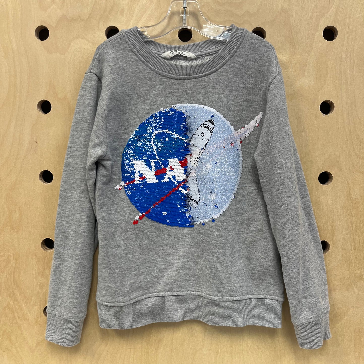 Grey Flip Sequin NASA Shuttle Pullover