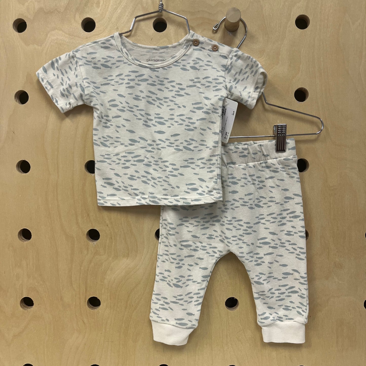 Cream & Blue Fishy Outfit