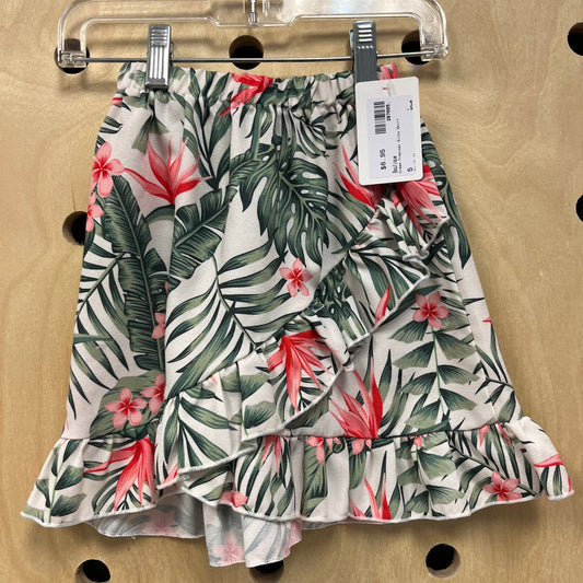 Cream Tropical Silky Skirt