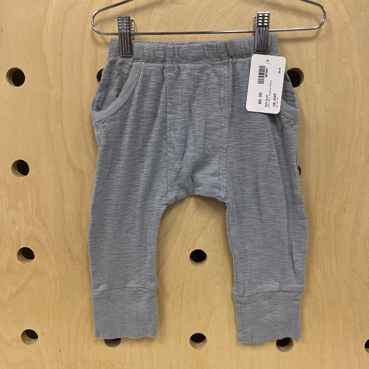 Grey Lacey Knit Organic Pants