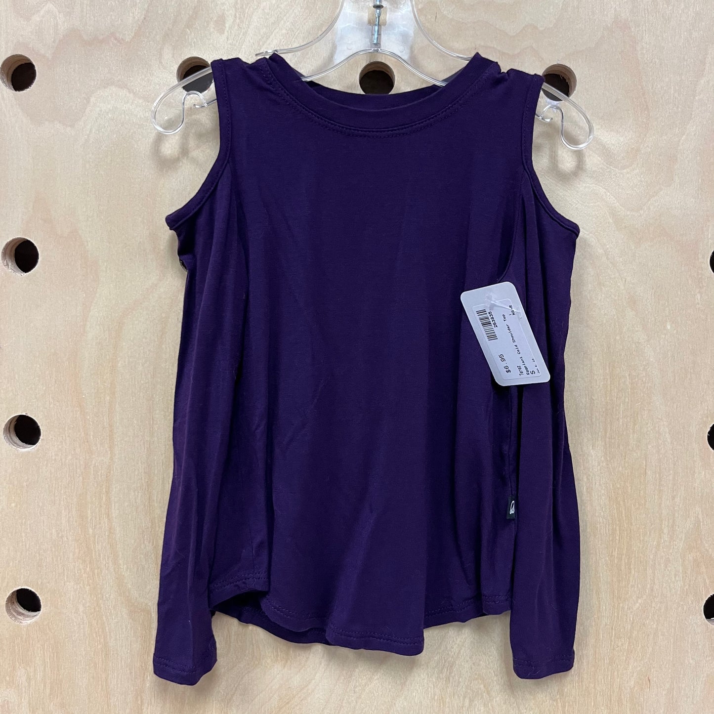 Eggplant Cold Shoulder Top