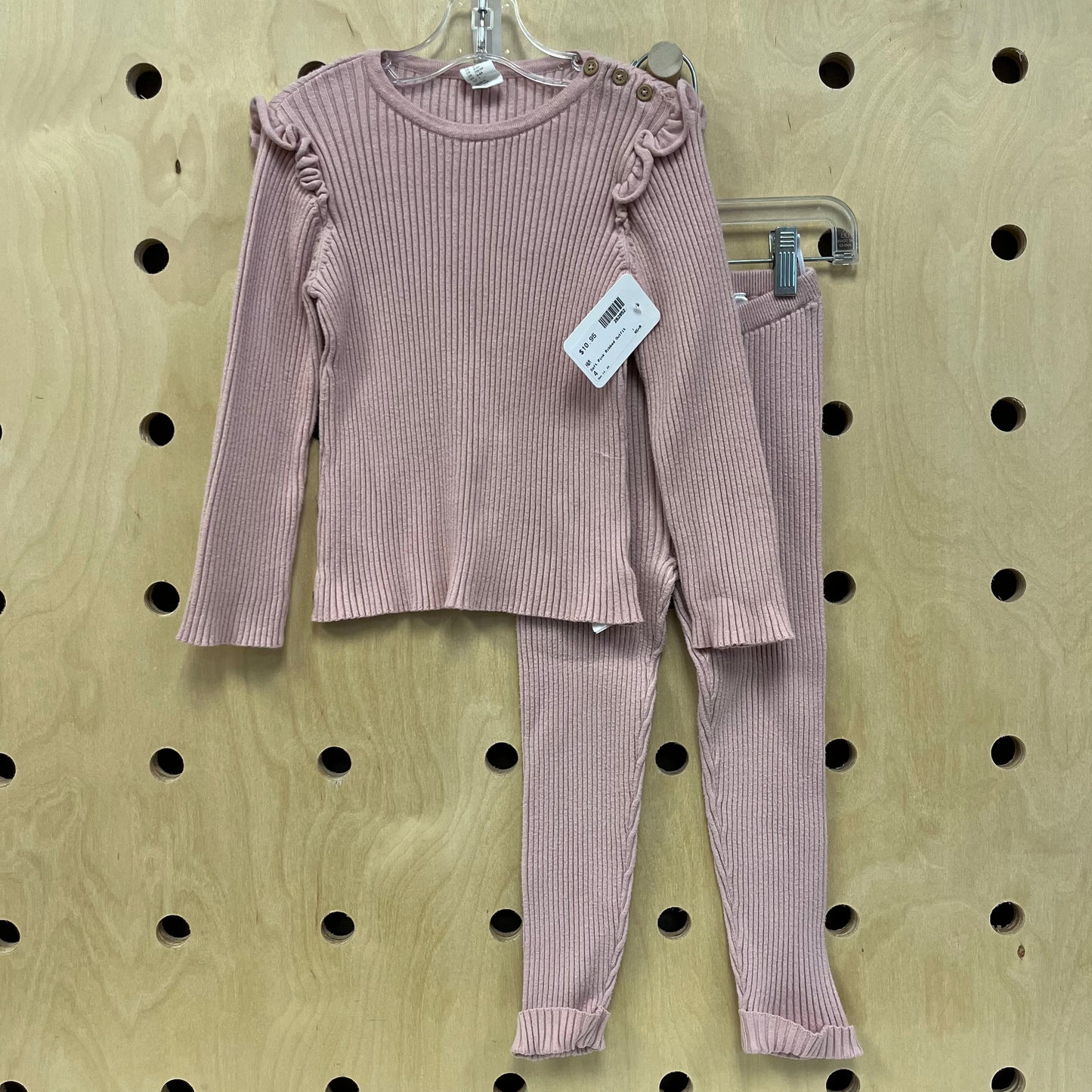 Soft Pink Ribbed Outfit