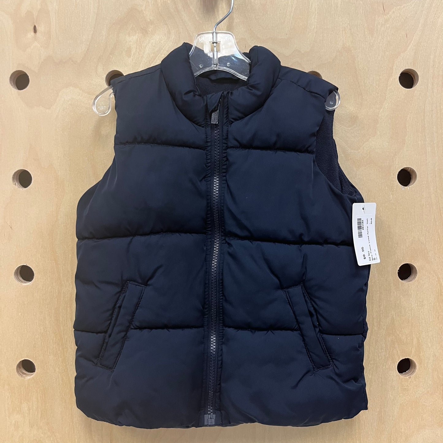 Navy Fleece Lined Puffer Vest