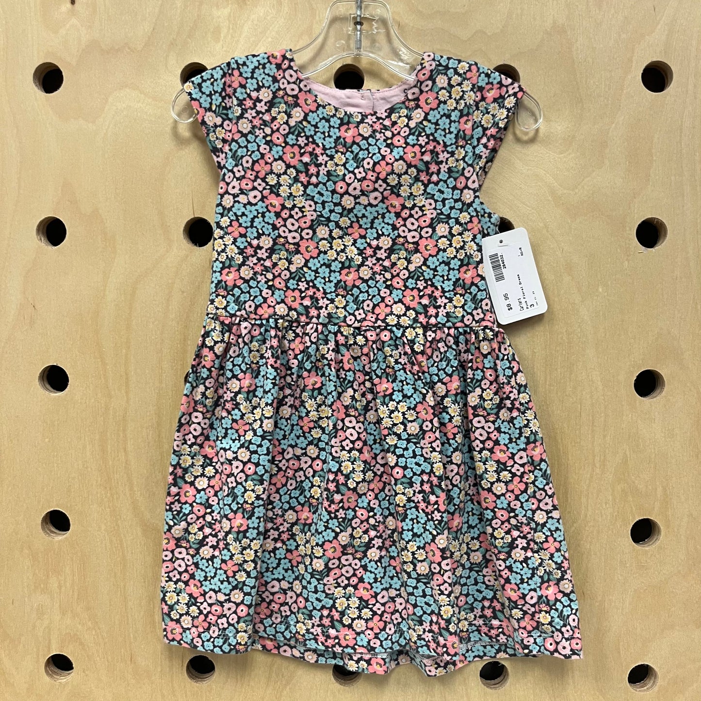 Pink Floral Heart-Back Dress