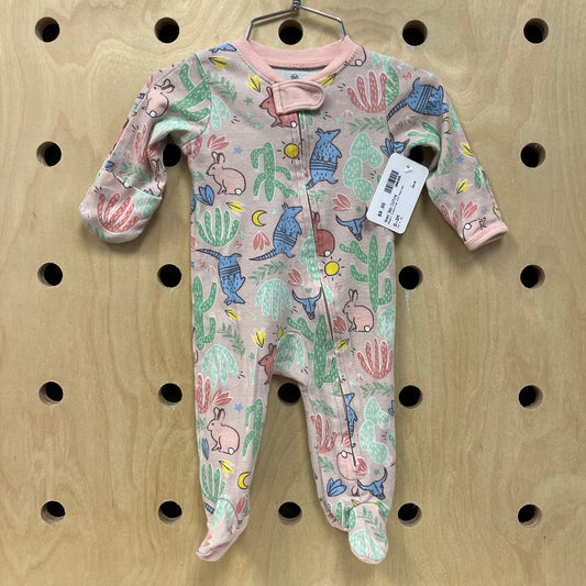 Desert Creatures Zip Footies