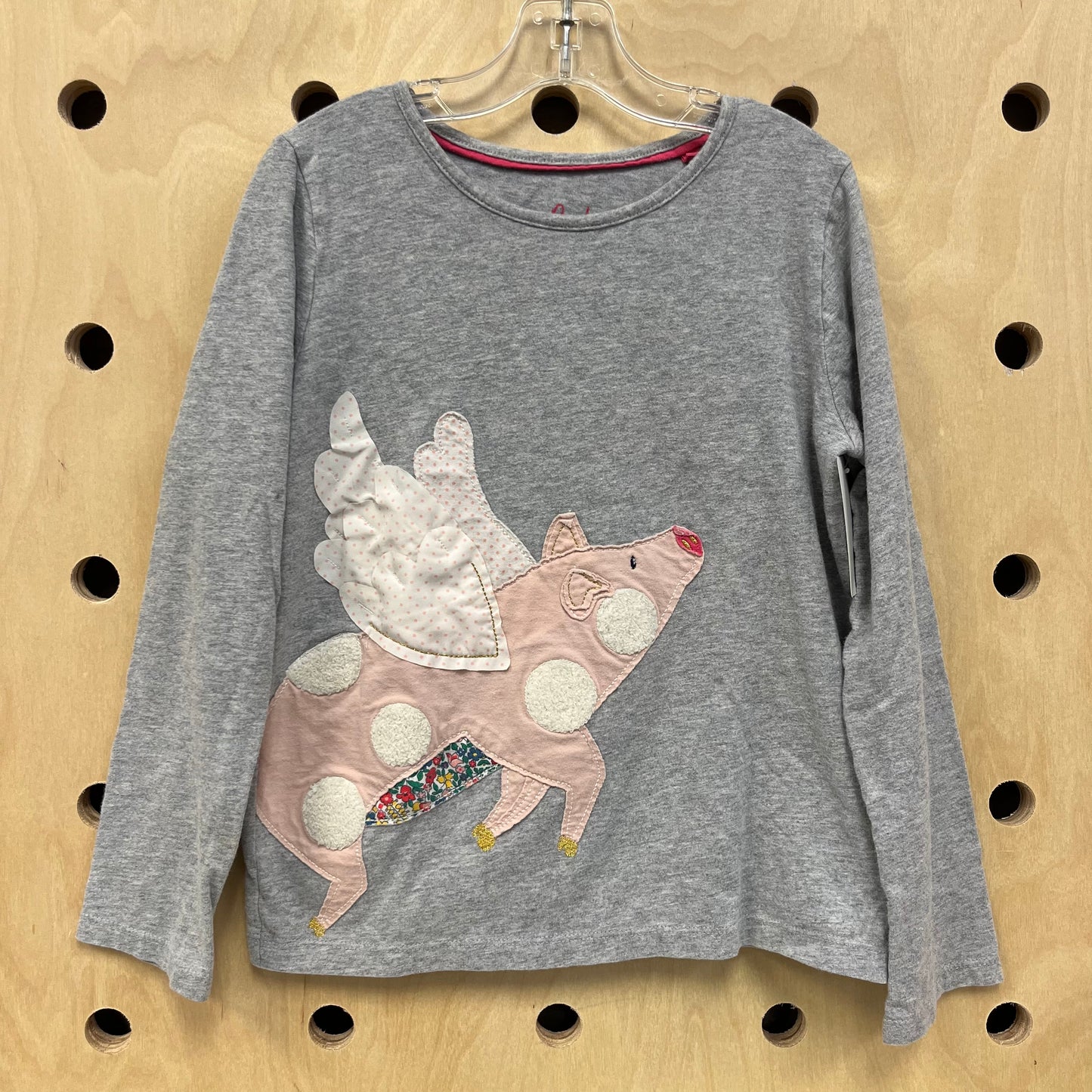 Flying Pig Grey LS Top
