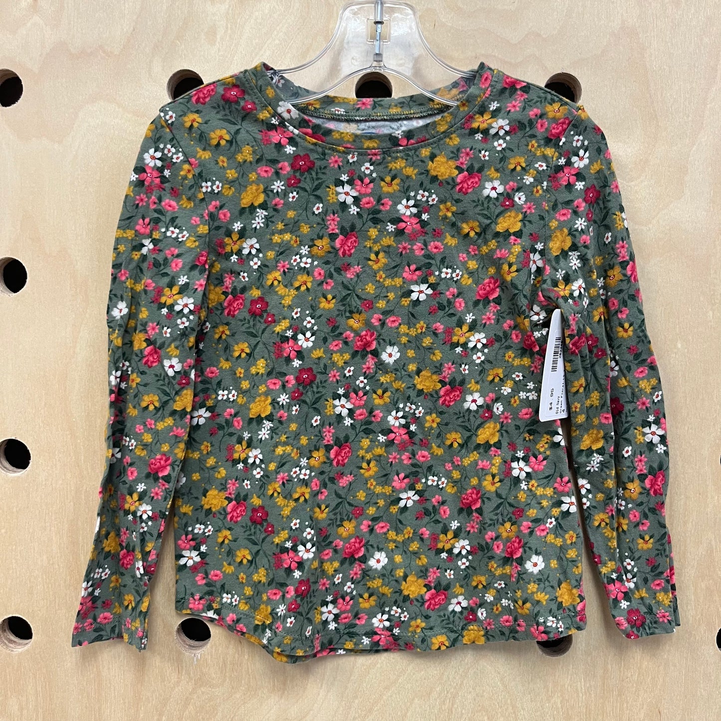 Green Floral LS Tee