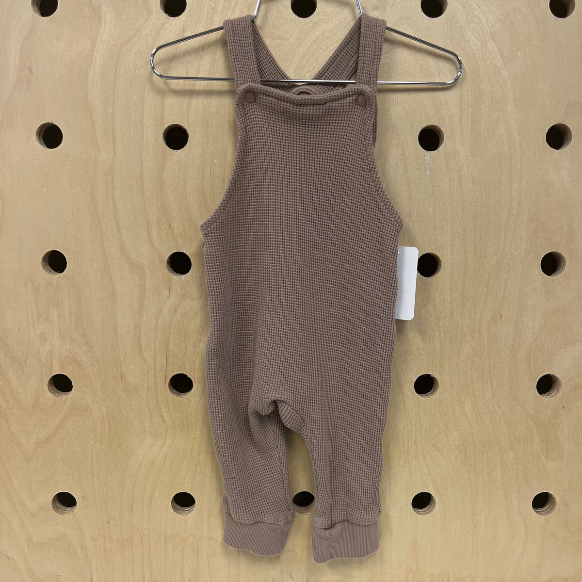 Brown Waffle Knit Overalls